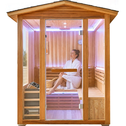 6000W Outdoor Cedar Steam Sauna – Up to 4 People