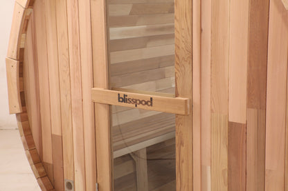 Blisspod Prague Outdoor Cedar Barrel Steam Sauna – Full Glass Back