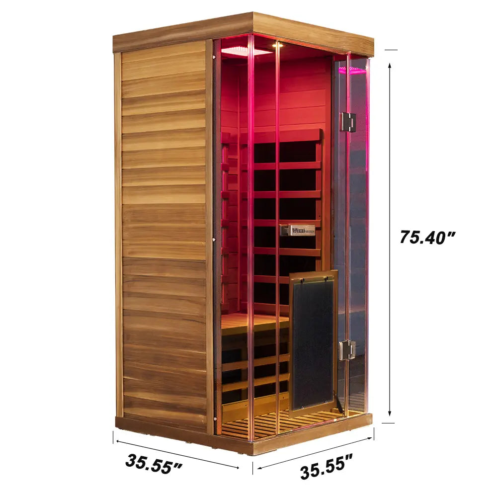 Wizzisauna SR01 1-Person Red Cedar Far Infrared Sauna