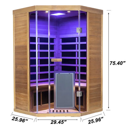 Wizzisauna SR07 2–3 Person Red Cedar Far Infrared Sauna