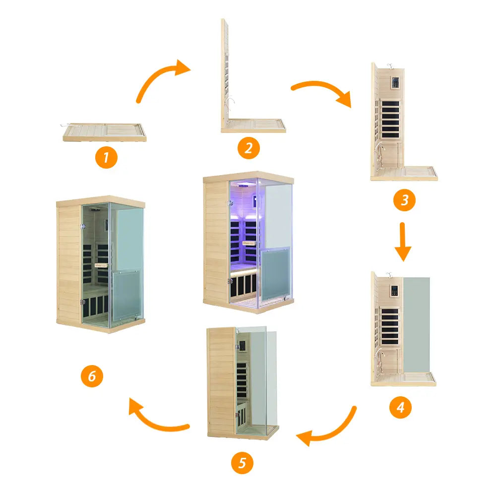 Wizzisauna 909MX Mini 1-Person Infrared Sauna