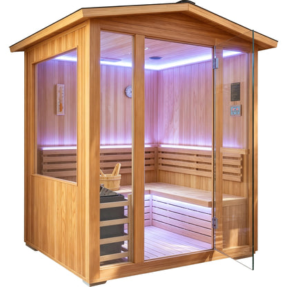 6000W Outdoor Cedar Steam Sauna – Up to 4 People