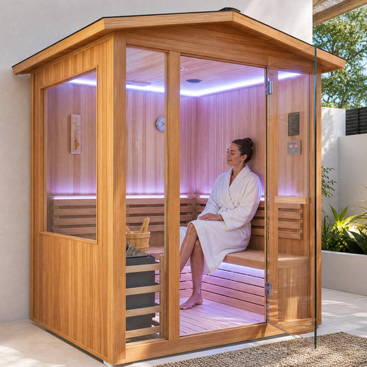 6000W Outdoor Cedar Steam Sauna – Up to 4 People