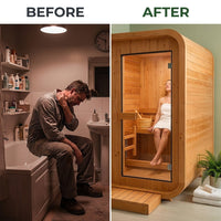 AuroraTherm Cedar Indoor Sauna — Before & After