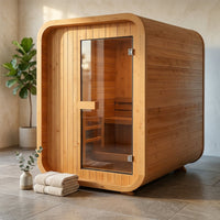 AuroraTherm Cedar Indoor Sauna — Studio Shot