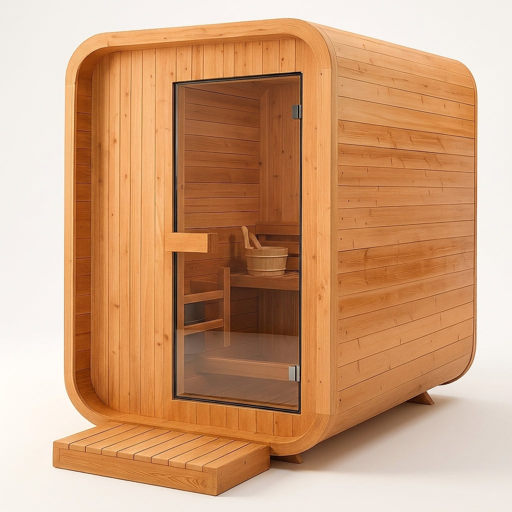 AuroraTherm Cedar Indoor Sauna — Studio Shot