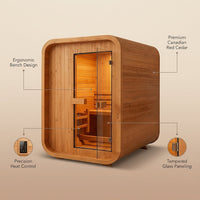 AuroraTherm Cedar Indoor Sauna — infographic