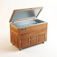 Cold Plunge Tub Engineered for Recovery, Cedar Cabinet, Stainless Steel Basin, Touchscreen Controller — Studio Shot