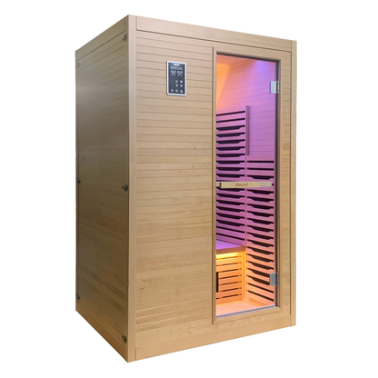 Blisspod Helsinki 2-Person Full-Spectrum Infrared Sauna with Red-Light Panel