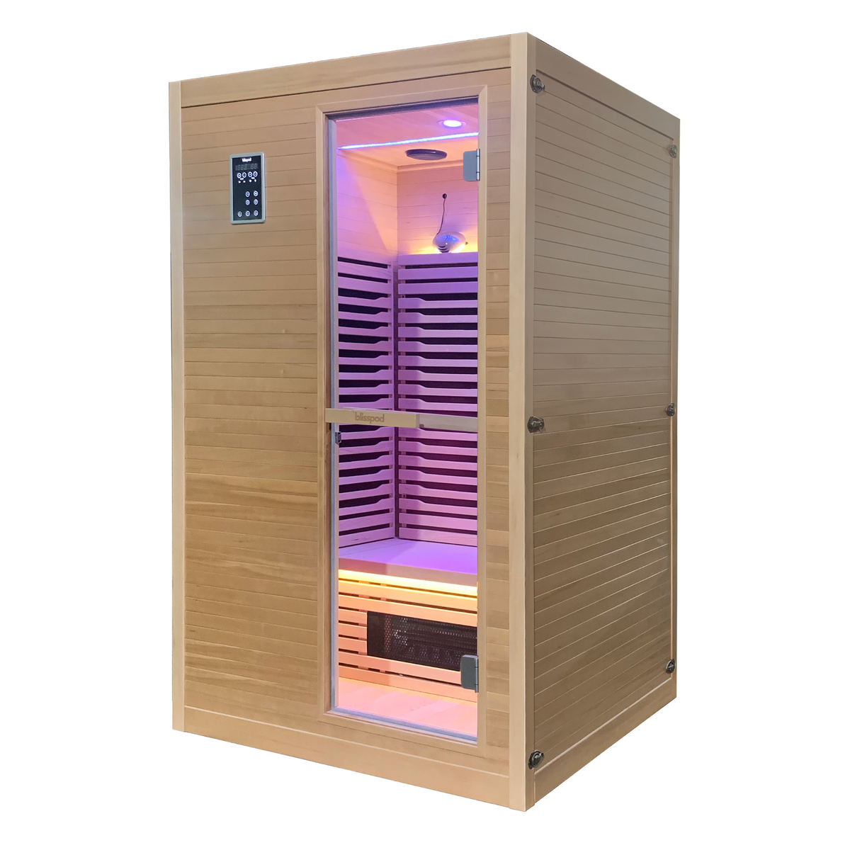 Blisspod Helsinki 2-Person Full-Spectrum Infrared Sauna with Red-Light Panel