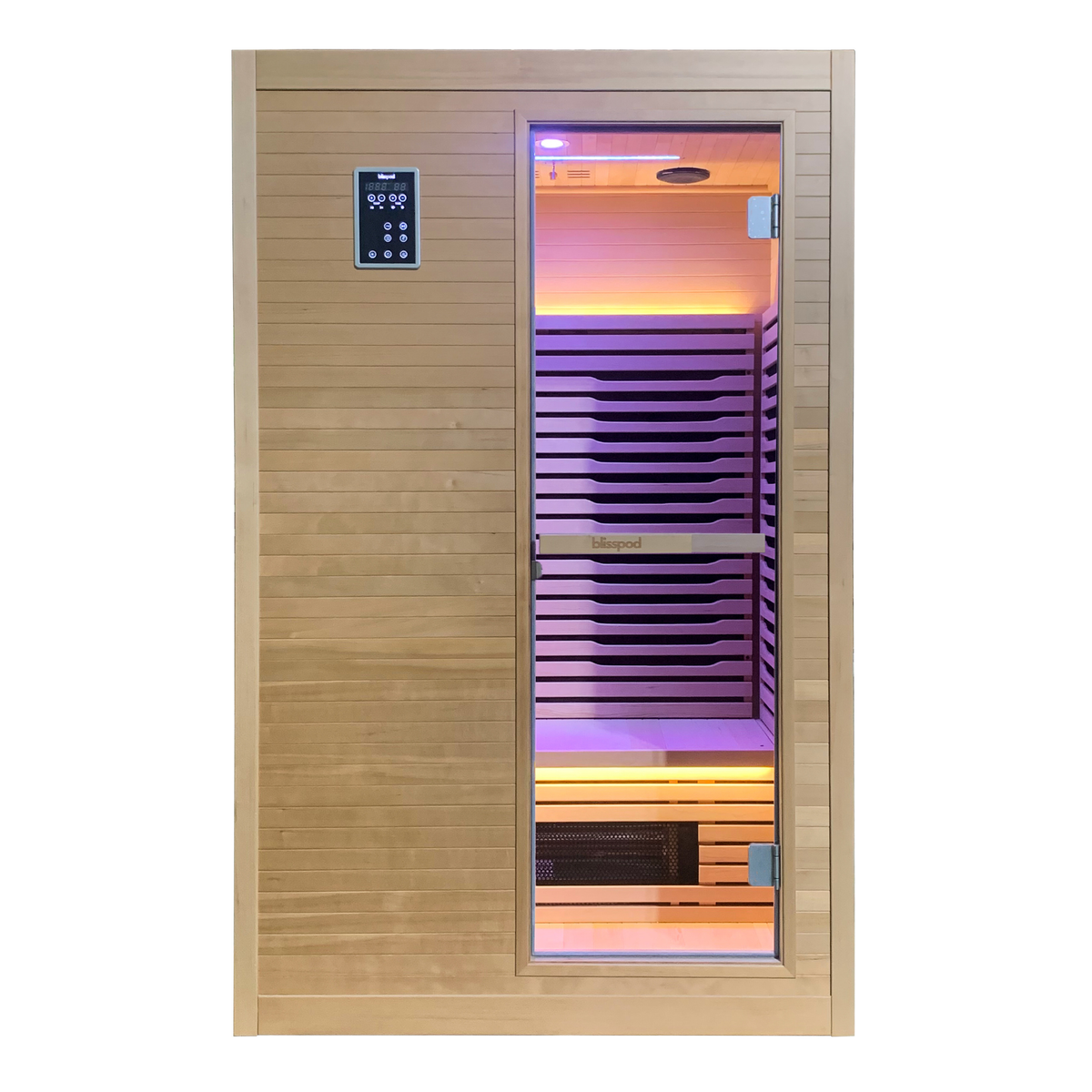 Blisspod Helsinki 2-Person Full-Spectrum Infrared Sauna with Red-Light Panel