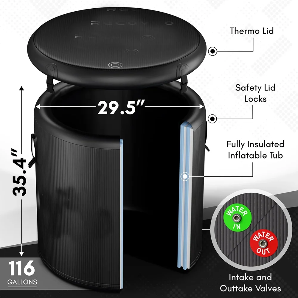 Pro Elite 90cm Ice Bath Pod — Inflatable Cold Plunge Tub for Athletes