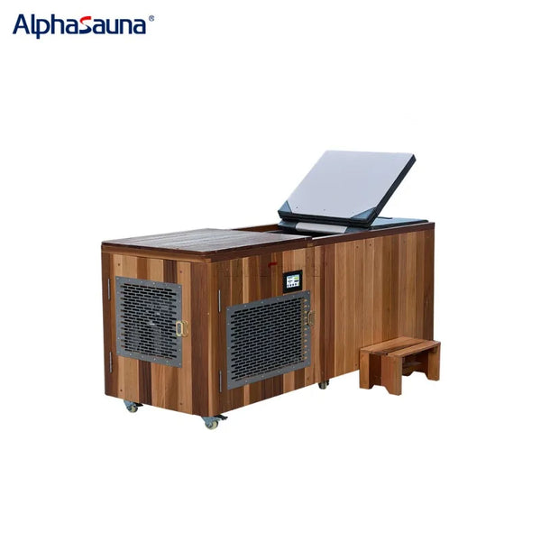 Cedar Cold Plunge Tub with 1.5HP Chiller — Stainless Steel Basin