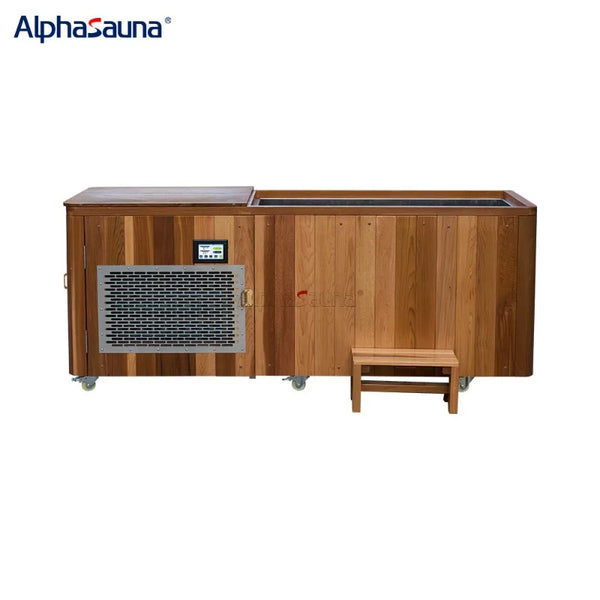 Cedar Cold Plunge Tub with 1.5HP Chiller — Stainless Steel Basin