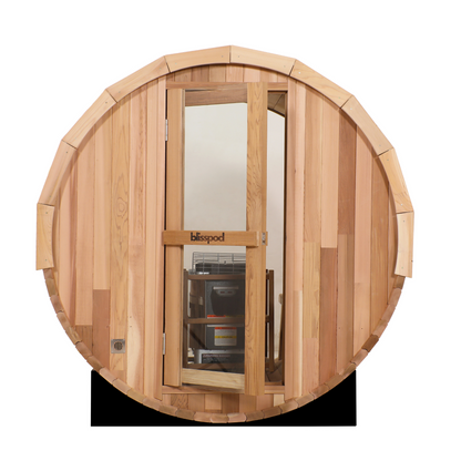 Blisspod Prague Outdoor Cedar Barrel Steam Sauna – Full Glass Back
