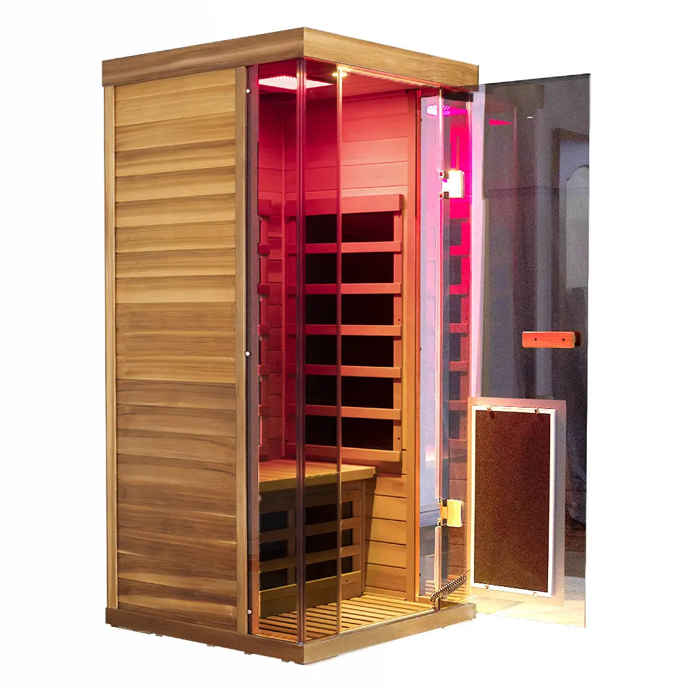 Wizzisauna SR01 1-Person Red Cedar Far Infrared Sauna