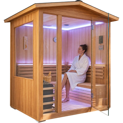 6000W Outdoor Cedar Steam Sauna – Up to 4 People