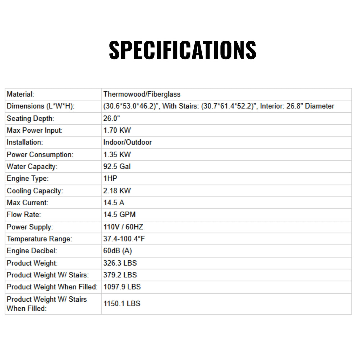 Icetubs IceBarrel Thermowood And Fiberglass Cold Plunge Immersion Tub (SAK68129)