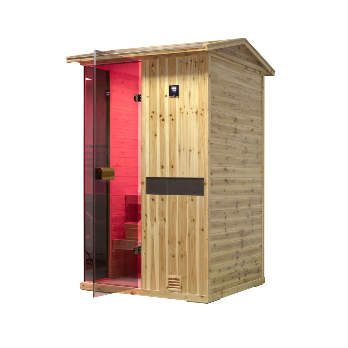 Arctic Premium 2-Person Outdoor Wooden Steam Sauna Room with Smart Controls & Bluetooth Audio